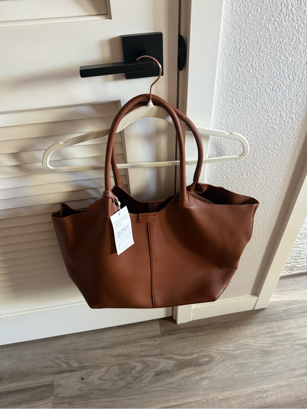Classic Brown Leather Tote Handbag